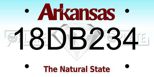 18DB234 Arkansas License Plate