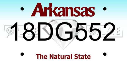 18DG552 Arkansas License Plate