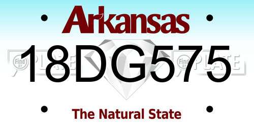 18DG575 Arkansas License Plate