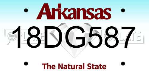 18DG587 Arkansas License Plate