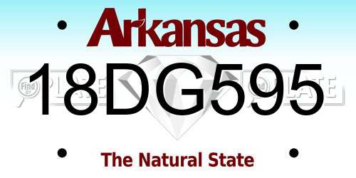 18DG595 Arkansas License Plate