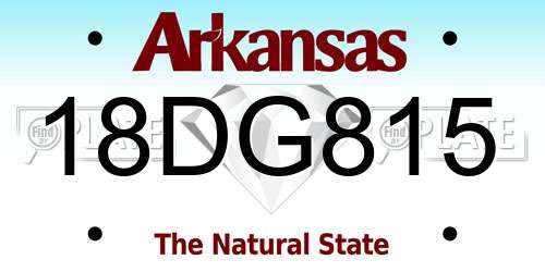 18DG815 Arkansas License Plate