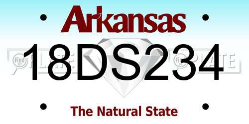 18DS234 Arkansas License Plate
