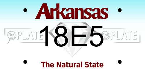 18E5 Arkansas License Plate