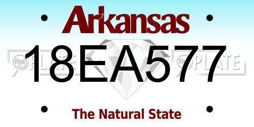 18EA577 Arkansas License Plate
