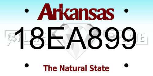18EA899 Arkansas License Plate