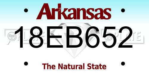 18EB652 Arkansas License Plate