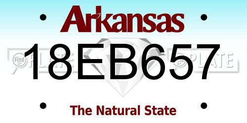 18EB657 Arkansas License Plate
