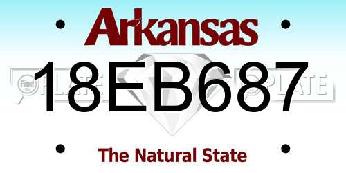 18EB687 Arkansas License Plate