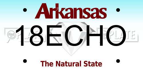 18ECHO Arkansas License Plate