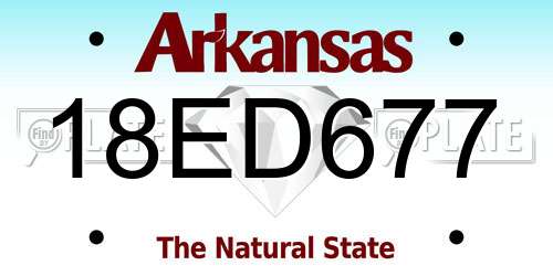 18ED677 Arkansas License Plate
