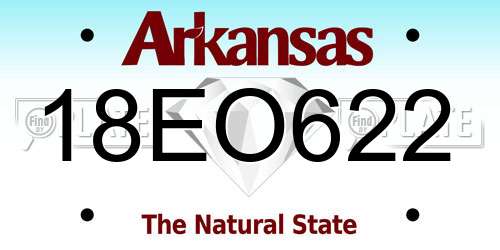 18EO622 Arkansas License Plate