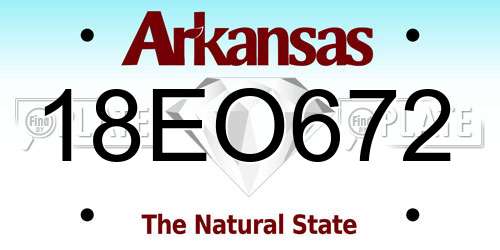 18EO672 Arkansas License Plate