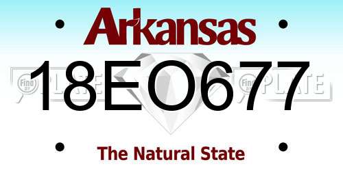 18EO677 Arkansas License Plate