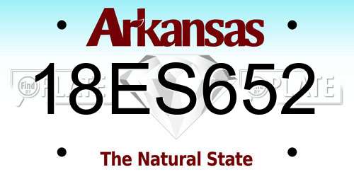 18ES652 Arkansas License Plate