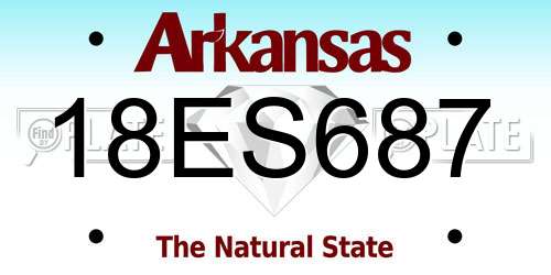 18ES687 Arkansas License Plate