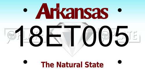 18ET005 Arkansas License Plate