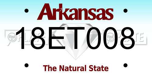18ET008 Arkansas License Plate