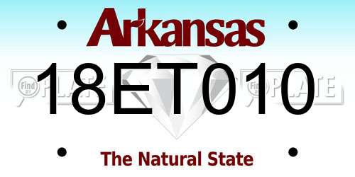 18ET010 Arkansas License Plate