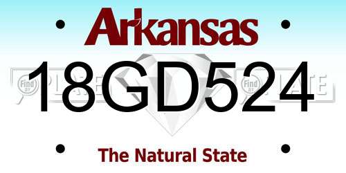 18GD524 Arkansas License Plate