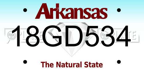 18GD534 Arkansas License Plate