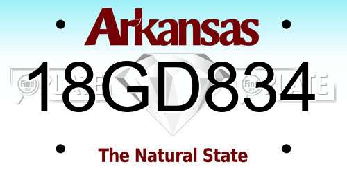 18GD834 Arkansas License Plate