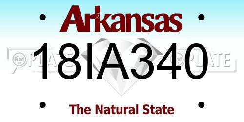 18IA340 Arkansas License Plate