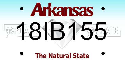 18IB155 Arkansas License Plate