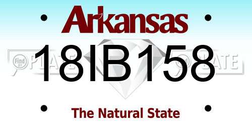 18IB158 Arkansas License Plate