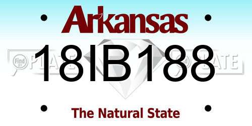 18IB188 Arkansas License Plate