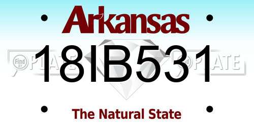 18IB531 Arkansas License Plate