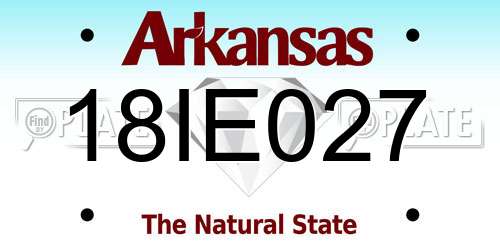 18IE027 Arkansas License Plate