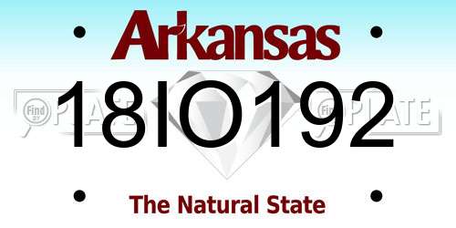 18IO192 Arkansas License Plate