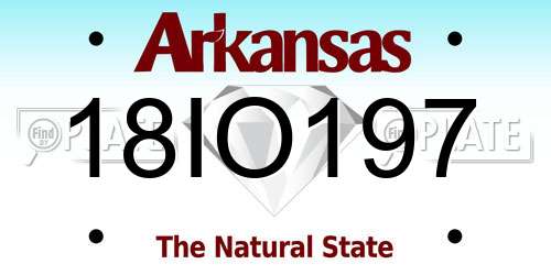 18IO197 Arkansas License Plate