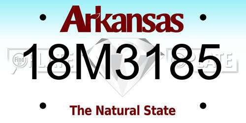 18M3185 Arkansas License Plate