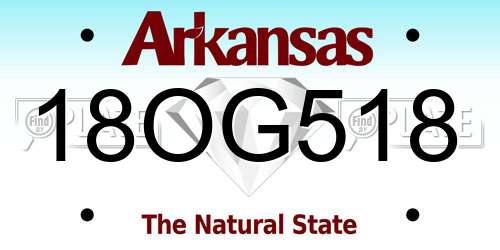 18OG518 Arkansas License Plate