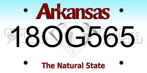 18OG565 Arkansas License Plate