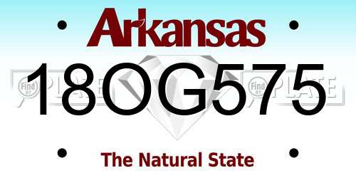 18OG575 Arkansas License Plate