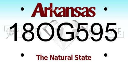 18OG595 Arkansas License Plate