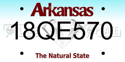 18QE570 Arkansas License Plate