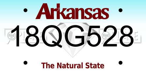 18QG528 Arkansas License Plate