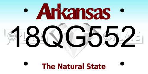 18QG552 Arkansas License Plate