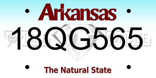 18QG565 Arkansas License Plate