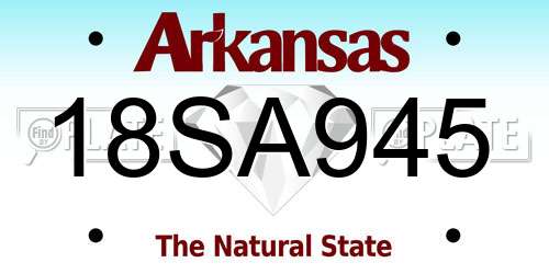 18SA945 Arkansas License Plate
