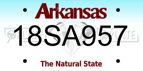 18SA957 Arkansas License Plate