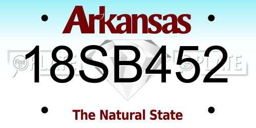 18SB452 Arkansas License Plate