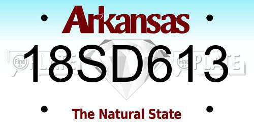 18SD613 Arkansas License Plate