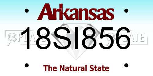 18SI856 Arkansas License Plate