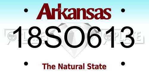 18SO613 Arkansas License Plate