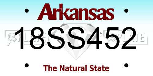 18SS452 Arkansas License Plate